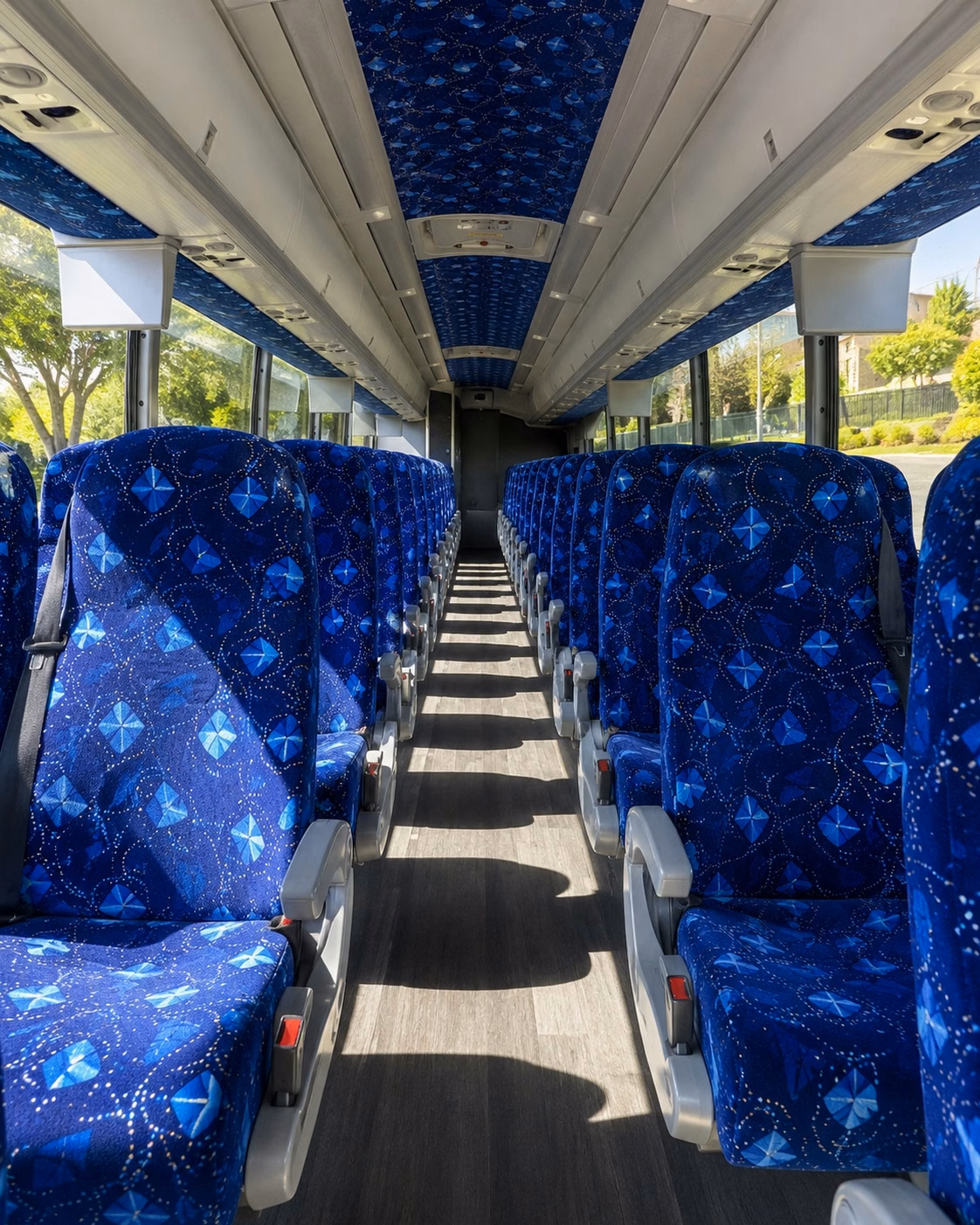 union city charter bus rental interior